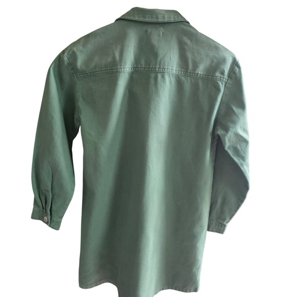 Vertbaudet Kids Green Denim Button Front Shirt Dress Size 14 Years - Picture 2 of 8